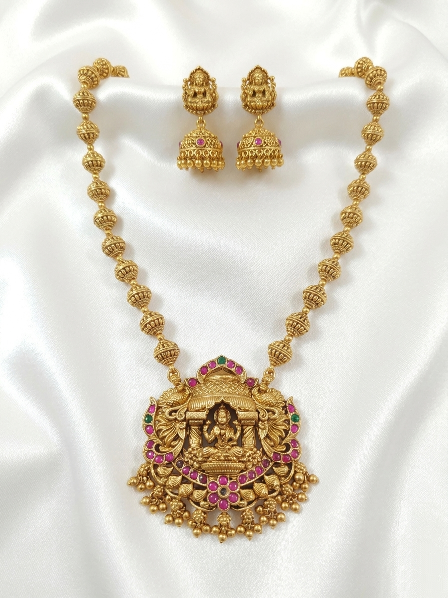 Lakshmi Mid Long Necklace set V13