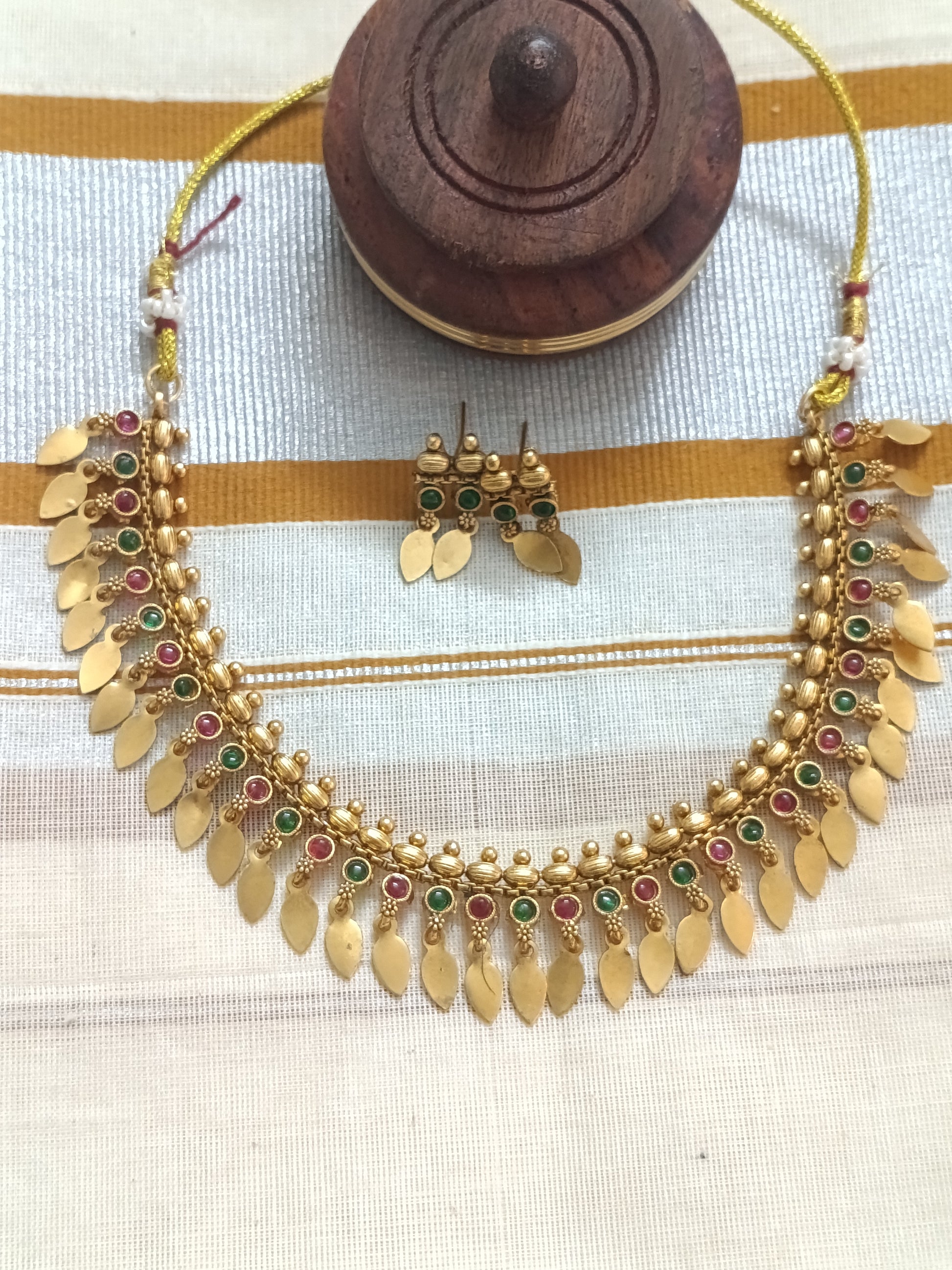 Matte Finish Elakathali Necklace Set V29