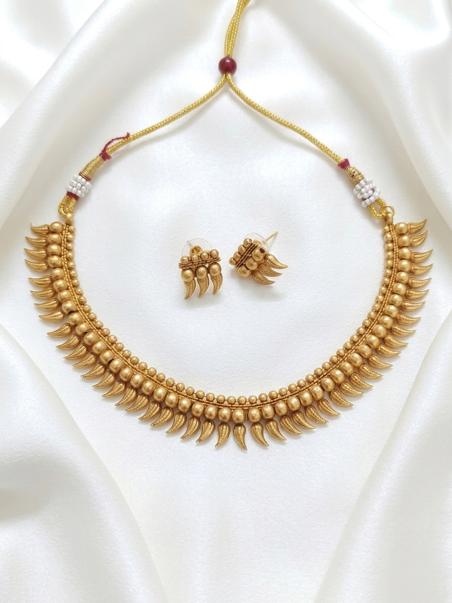 Low Budget Matte Finish Mango Necklace Set V1