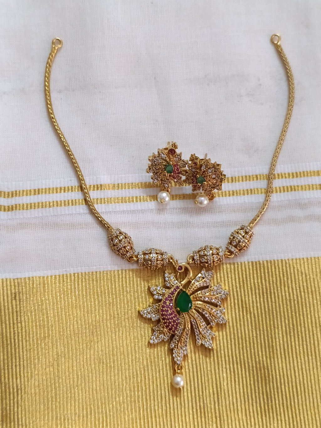 AD Peacock Pendant Necklace Set V2.0