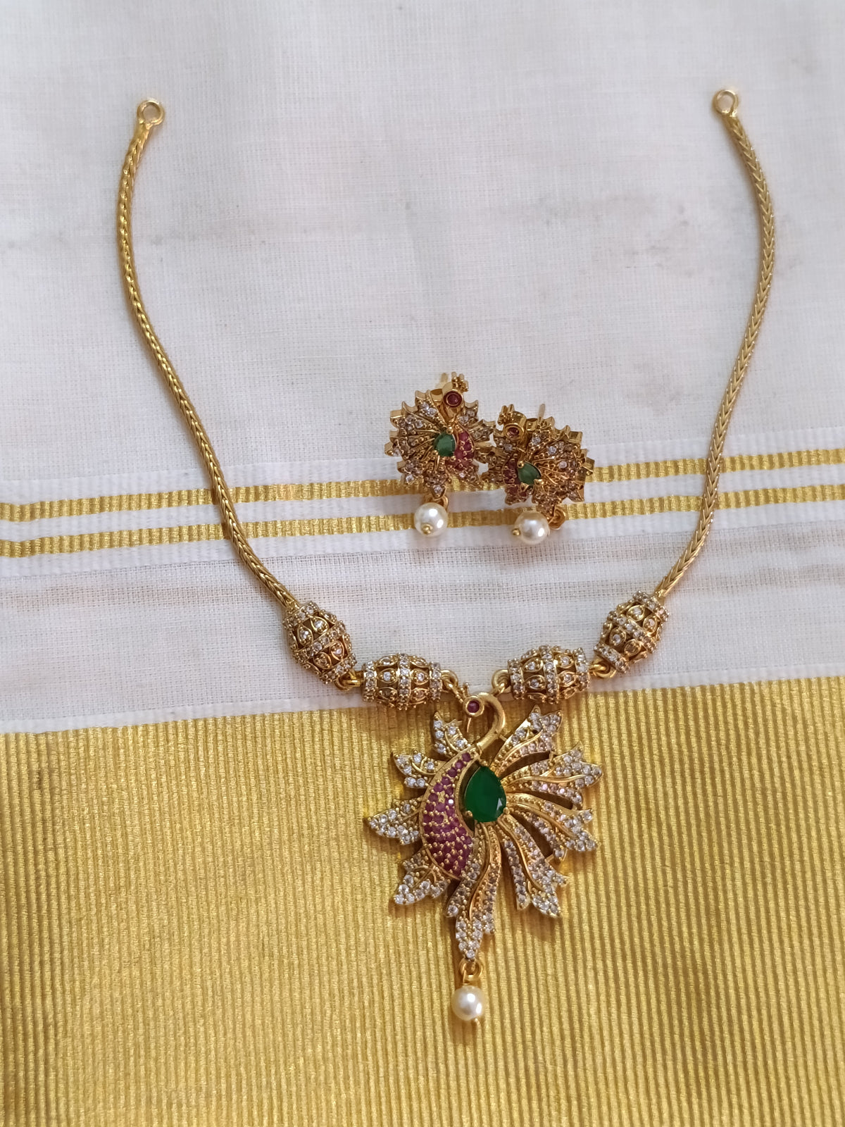 AD Peacock Pendant Necklace Set V2.0