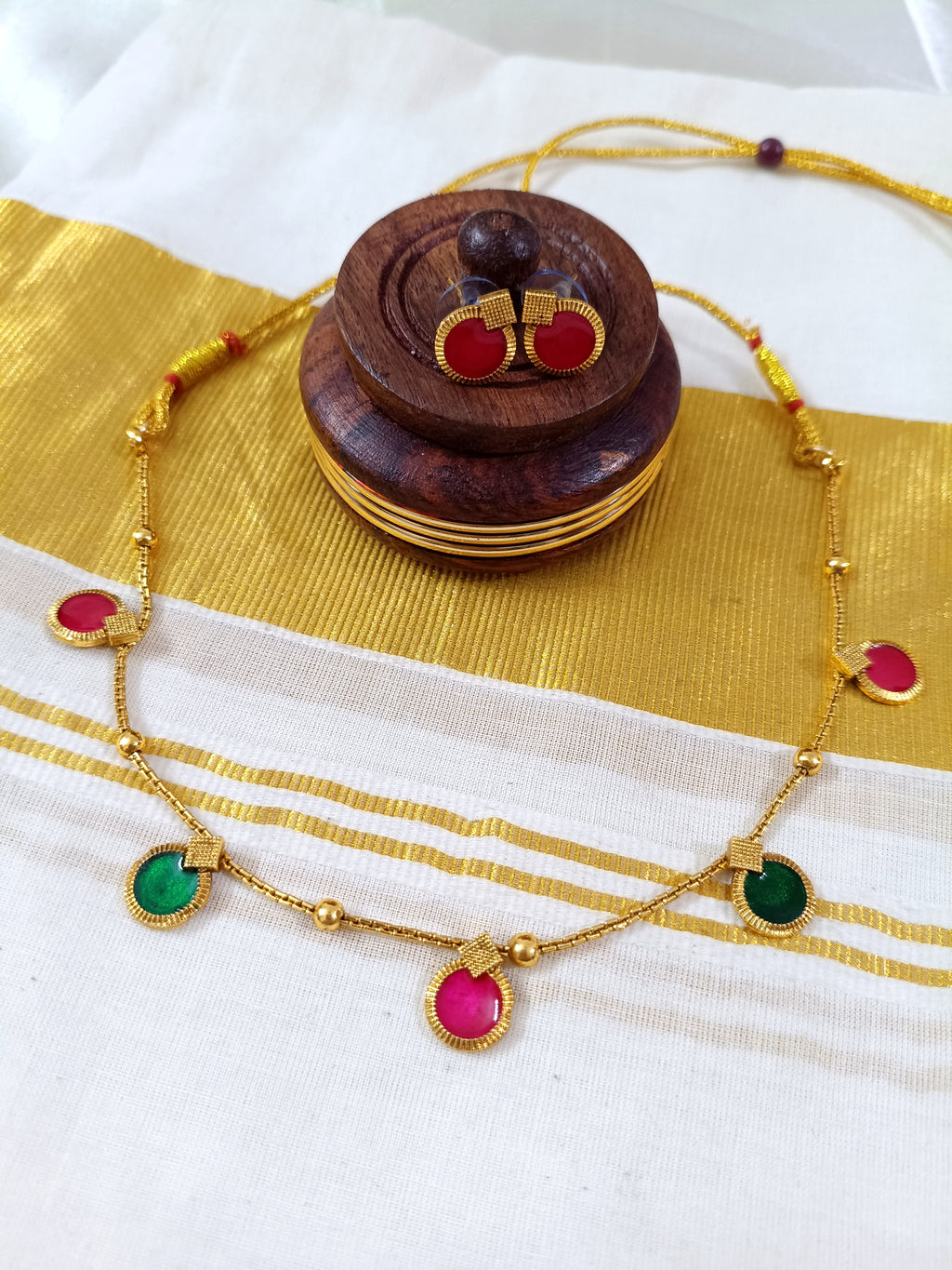 Budget Round Palakka Necklace Set V4