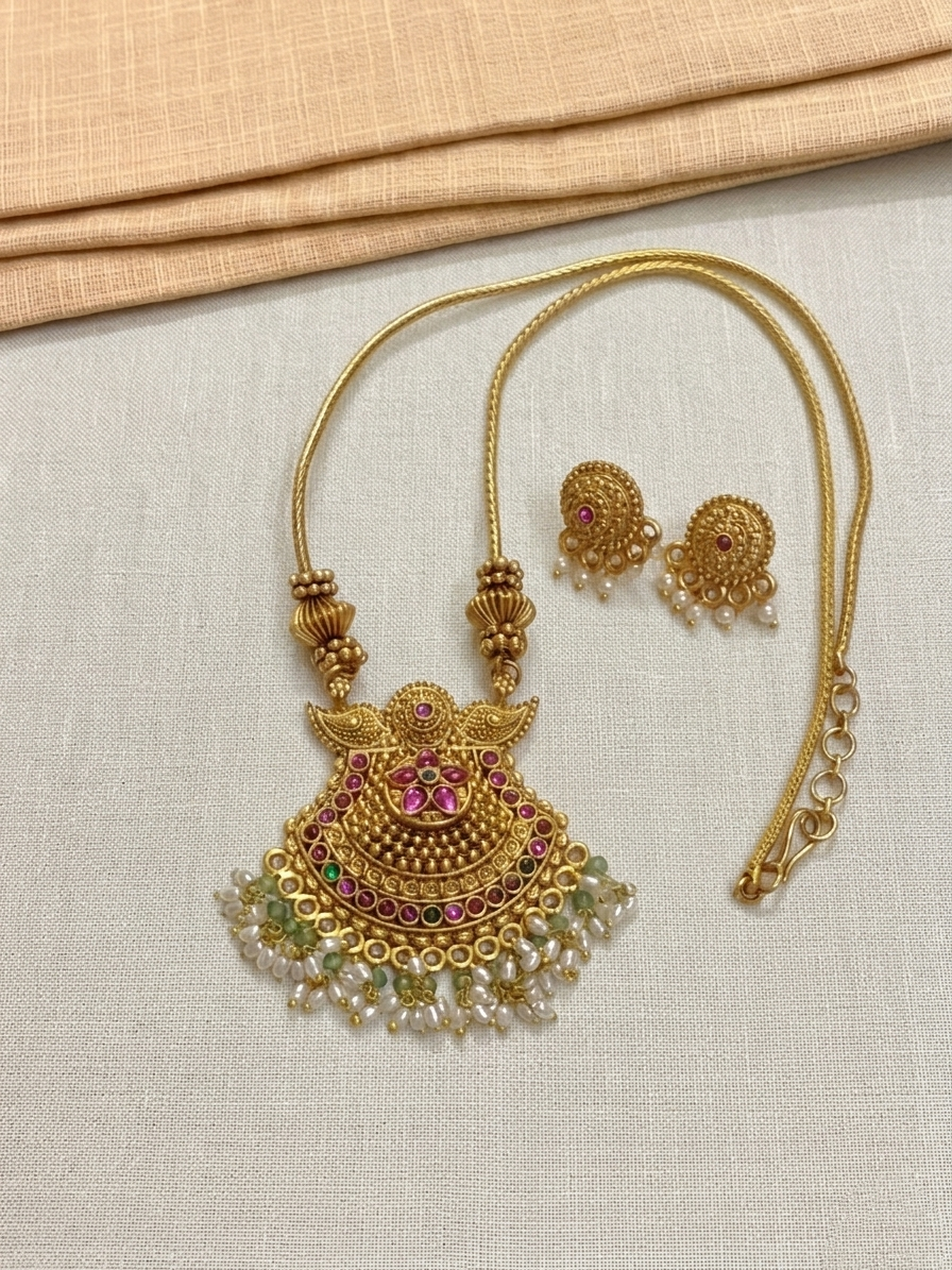 Non Idol Pendant Mid Long Necklace Set V11