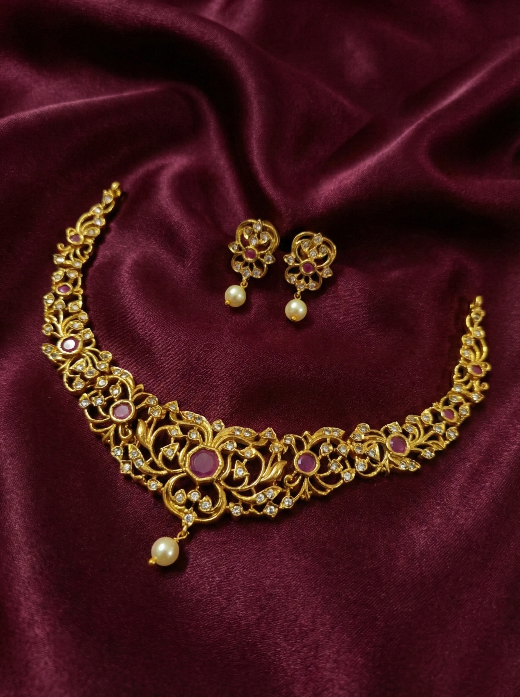AD Stone Necklace Set V33