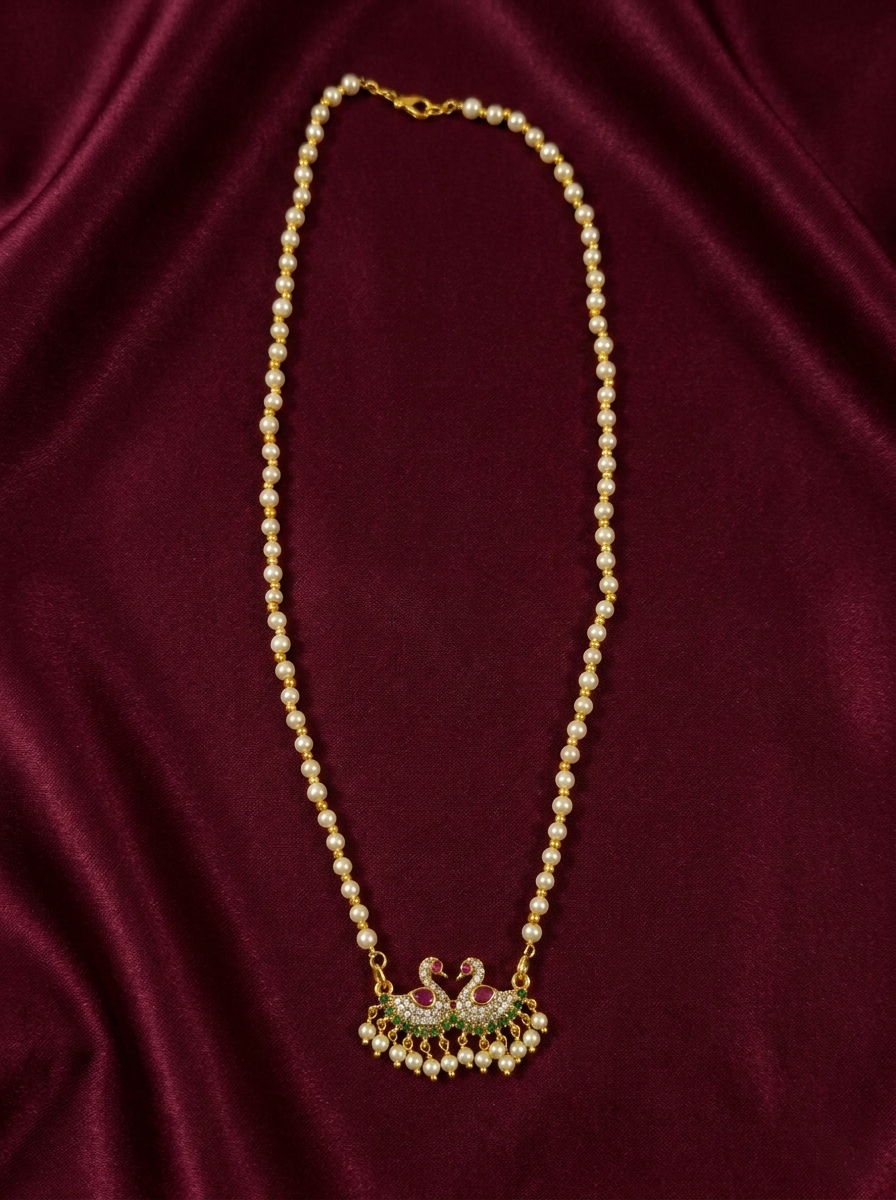 Low Budget Pearl Mid Long Necklace Set