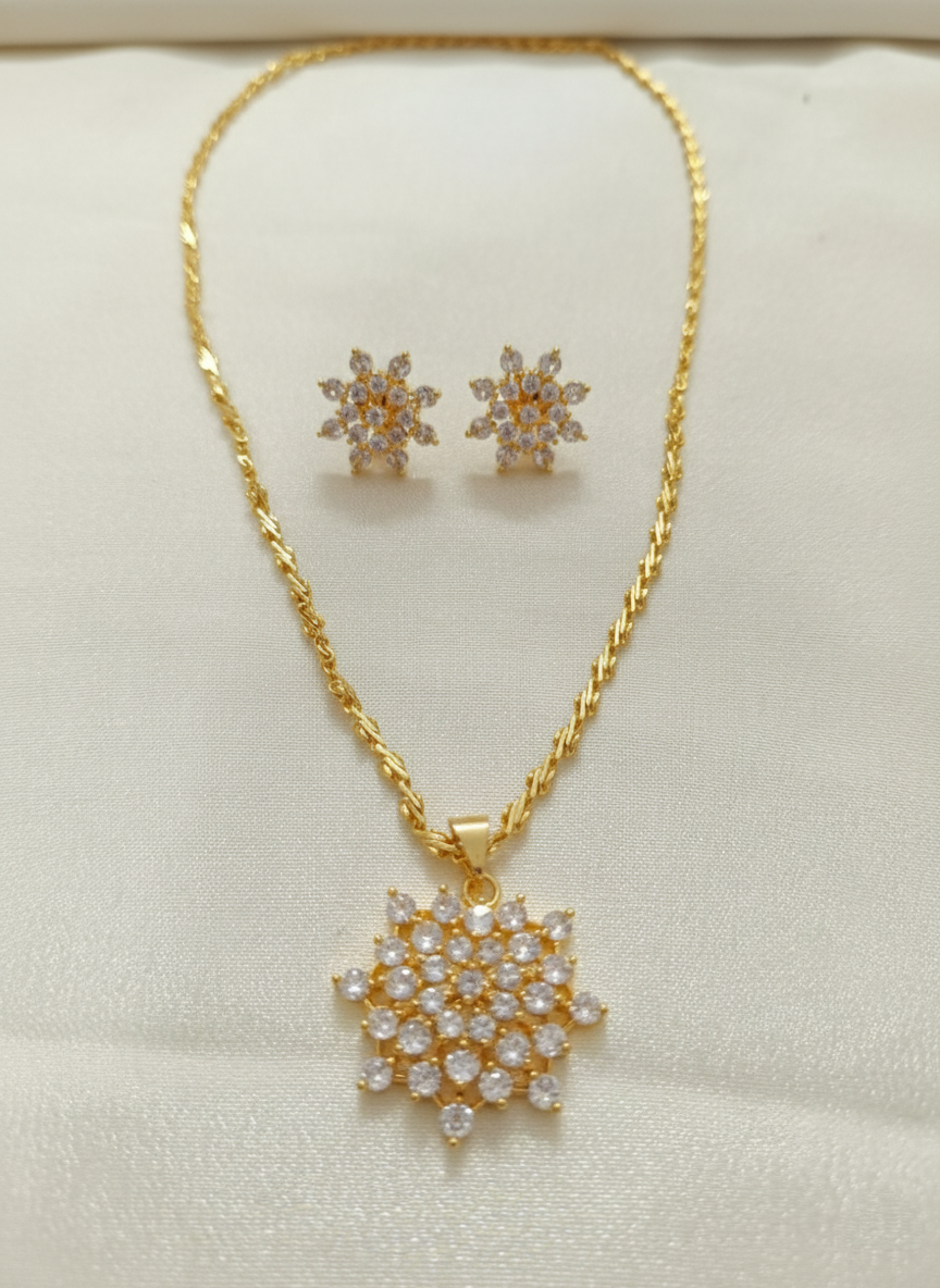 AD Stone Pendant Necklace Set
