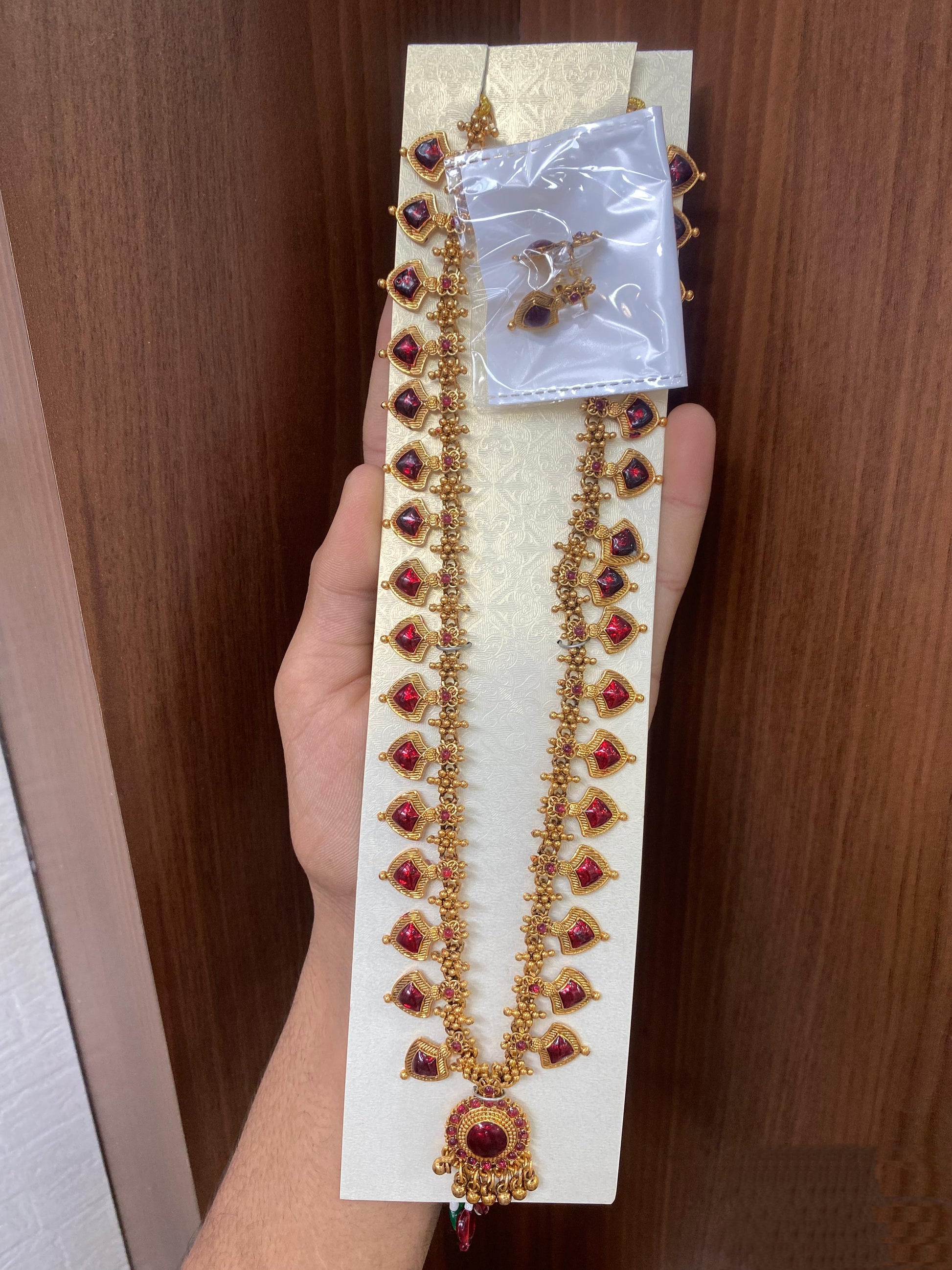 Palakka Long Necklace Set