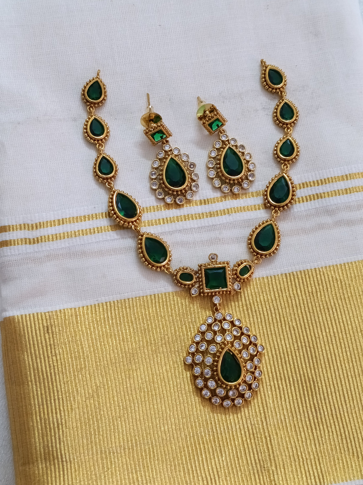 Jyothika Inspired AD Stone Necklace Set