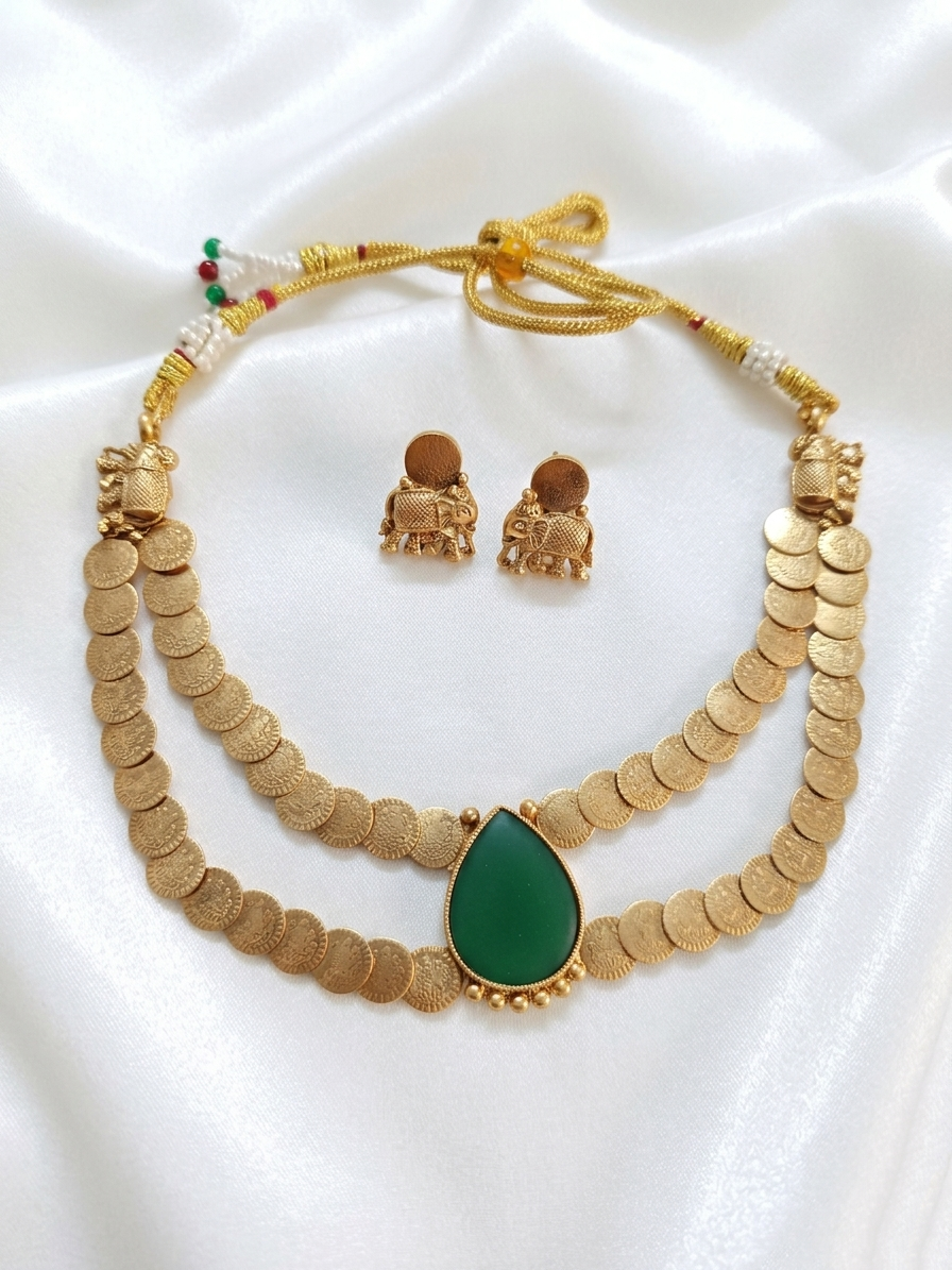 Double Layer Coin Necklace Set