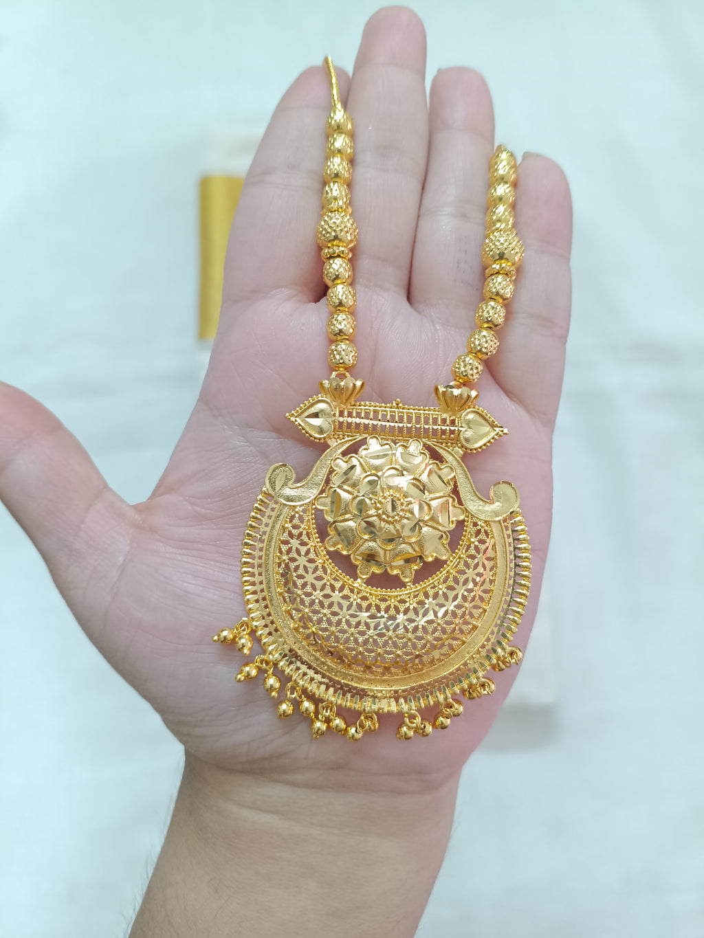 Micro Polish Non Idol Pendant Mid Long Necklace