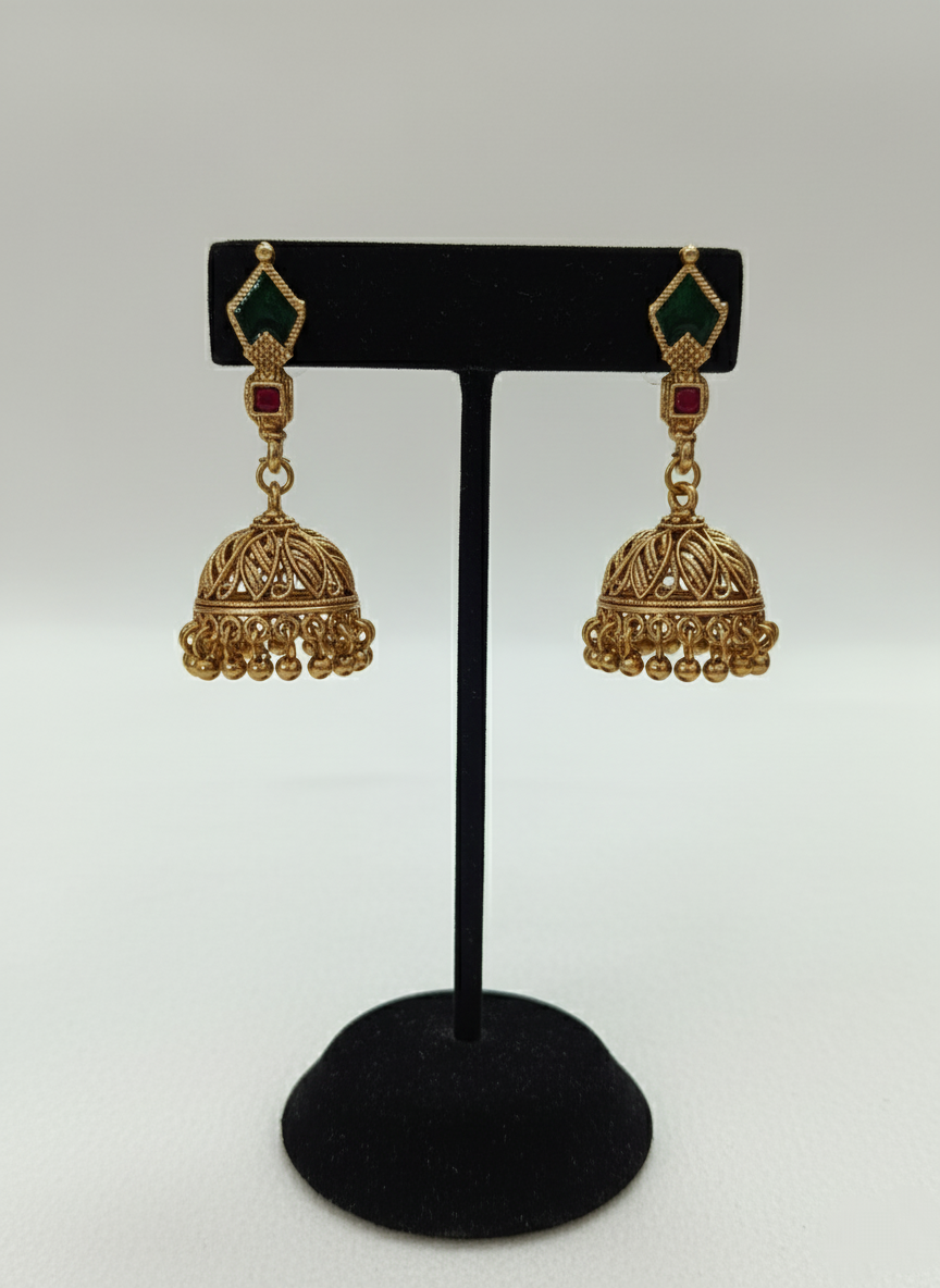 Palakka Jhumka Earring