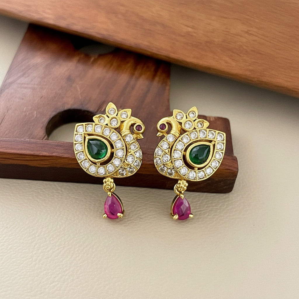 AD Peacock Stud Earring