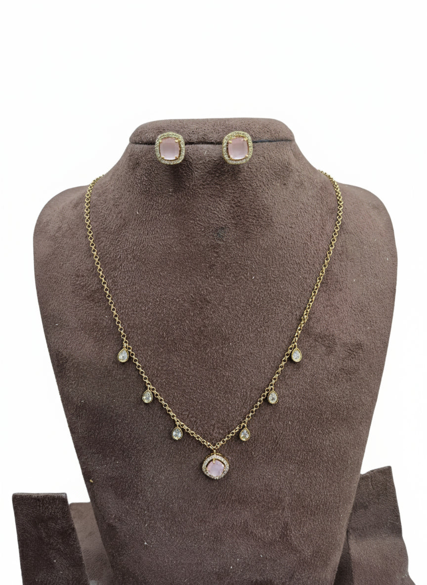 AD Pendant Chain Long Necklace Set