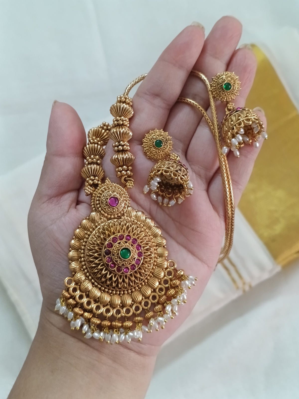 Non Idol Pendant Mid Long Necklace Set V18