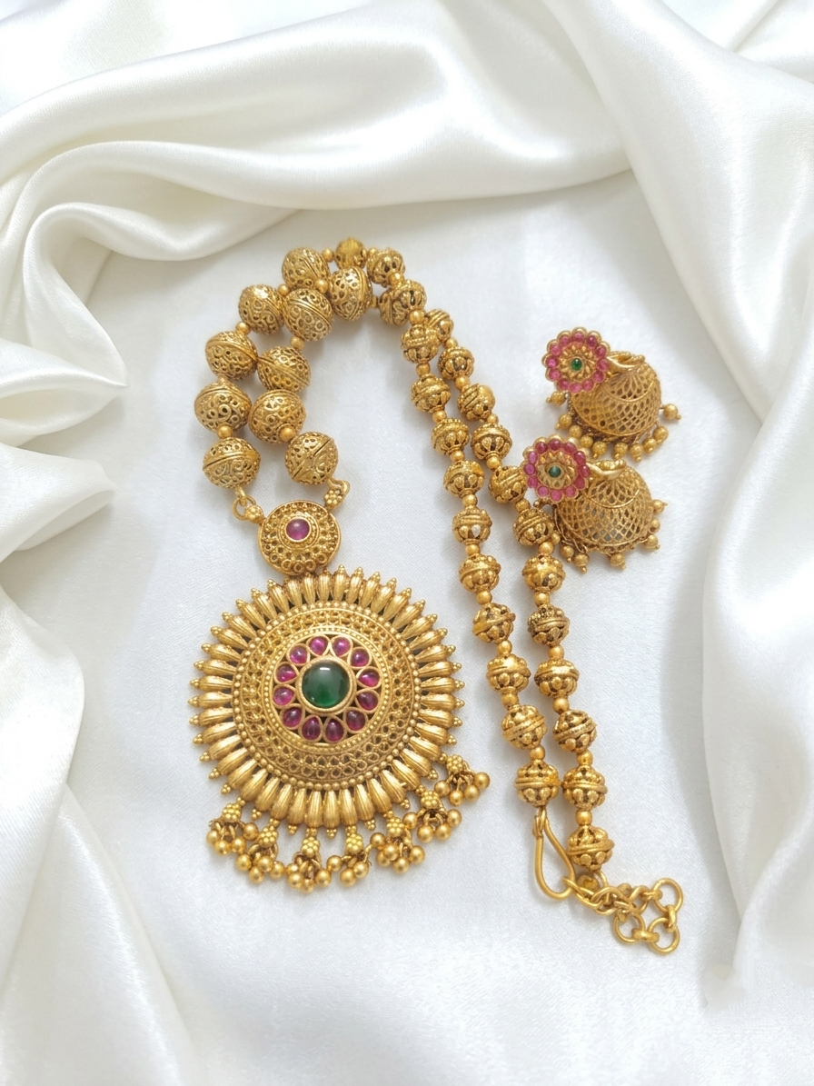 Non Idol Pendant Mid Long Necklace Set V10