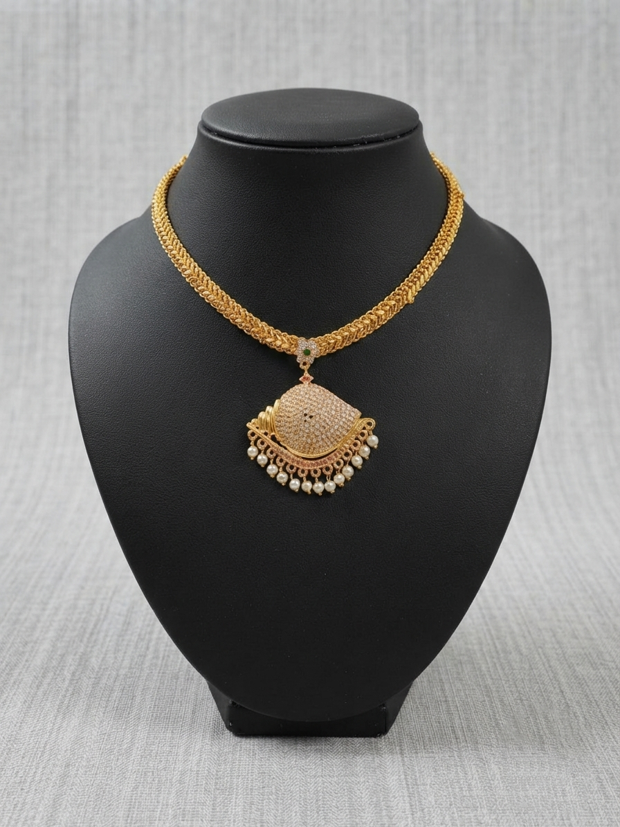 Micro Polish AD Pendant Necklace Set V175