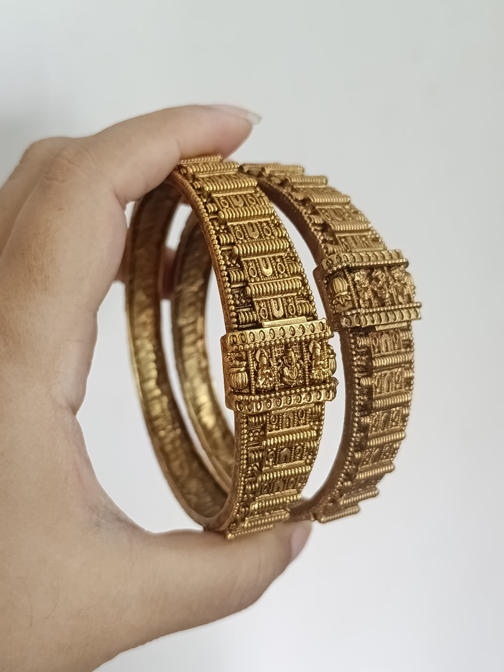 Temple Broad Bangle Set of 2