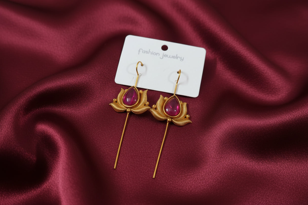 Fusion Lotus Hook Earring
