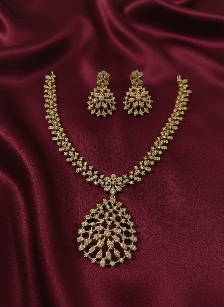 AD Floral Necklace Set V27