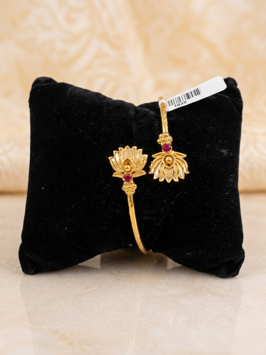 Micro Polish Adjustable Swarna kamala Bangles