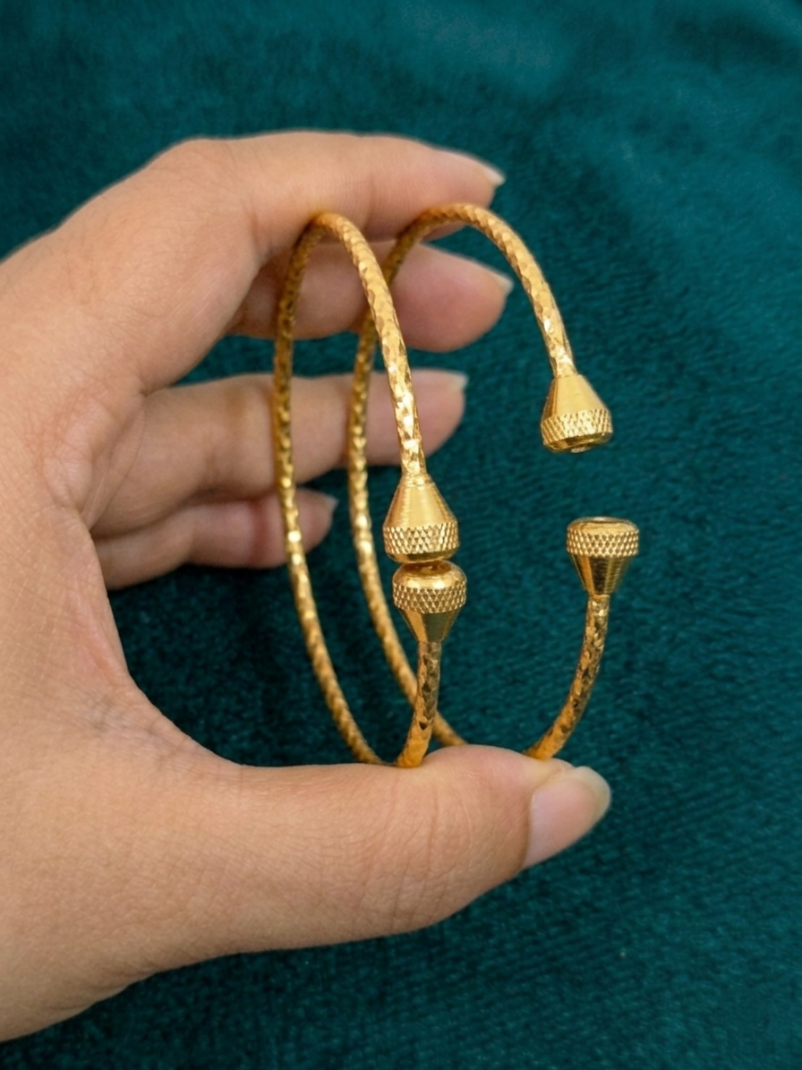 Micro Polish Adjustable Bangle Set of 2 V3