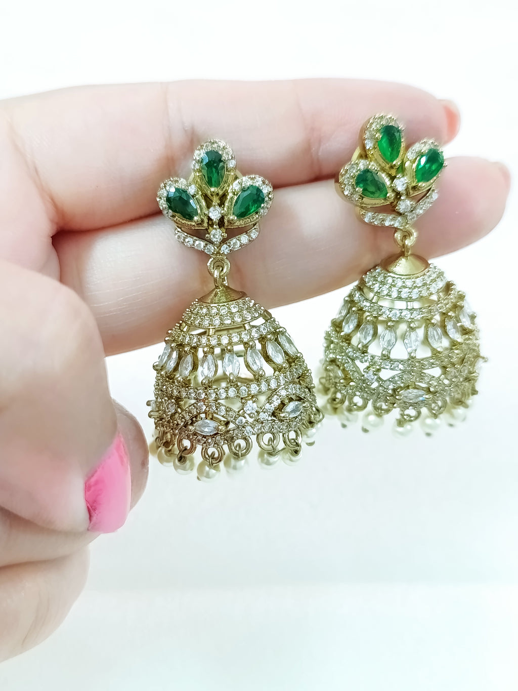 Victorian Polish AD Jhumka Earring