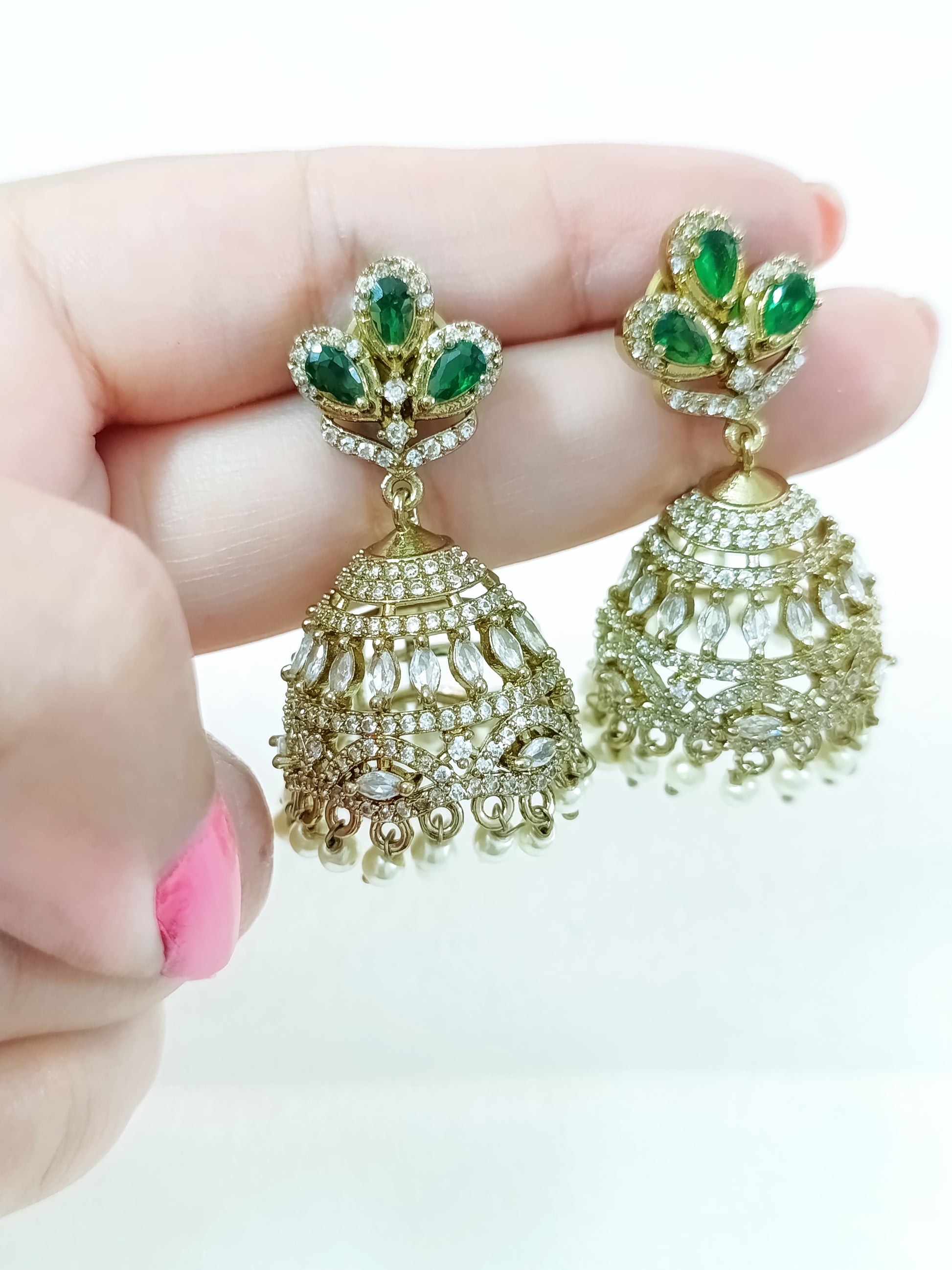 Victorian Polish AD Jhumka Earring