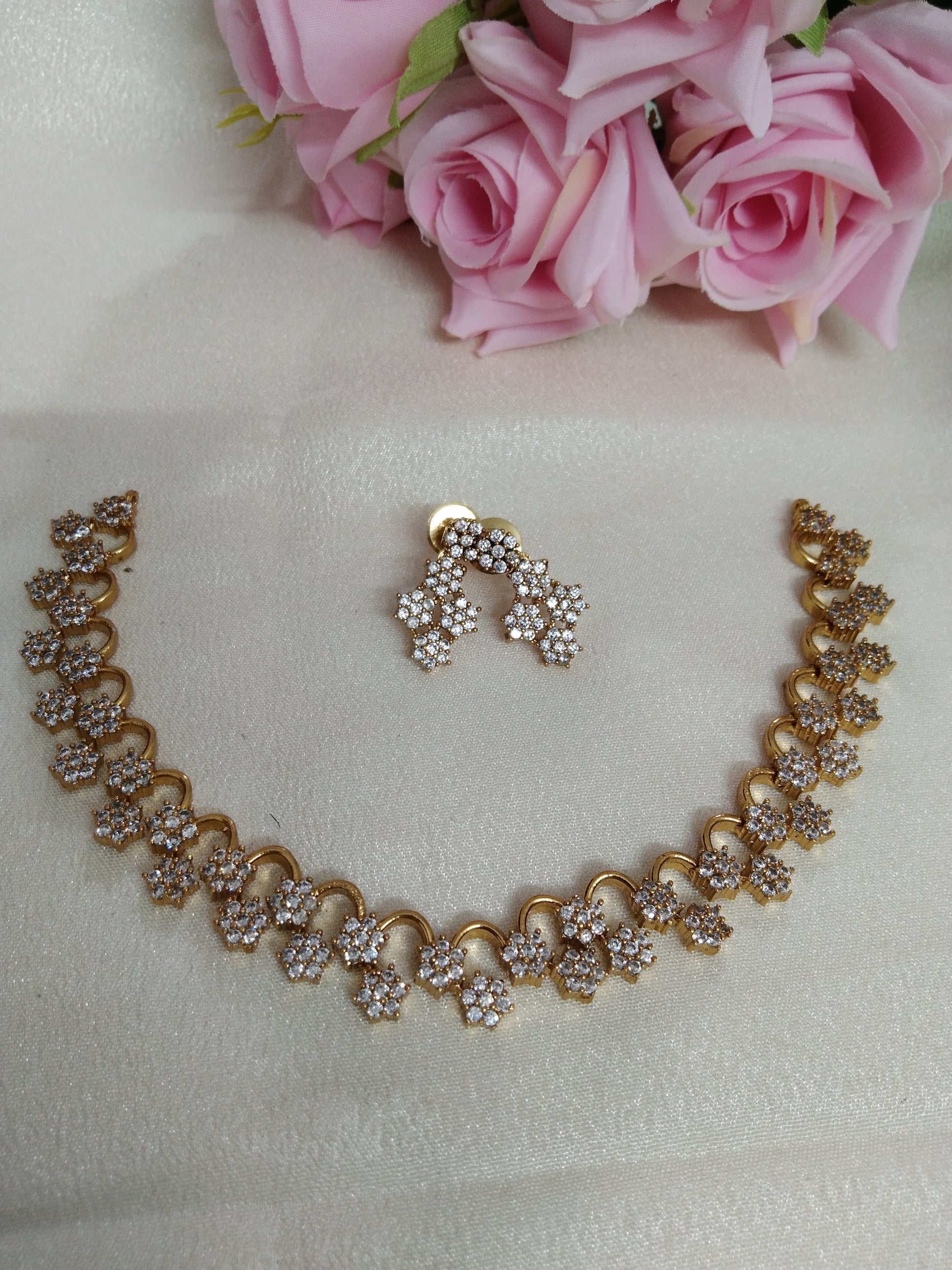 Flower Ring AD Necklace