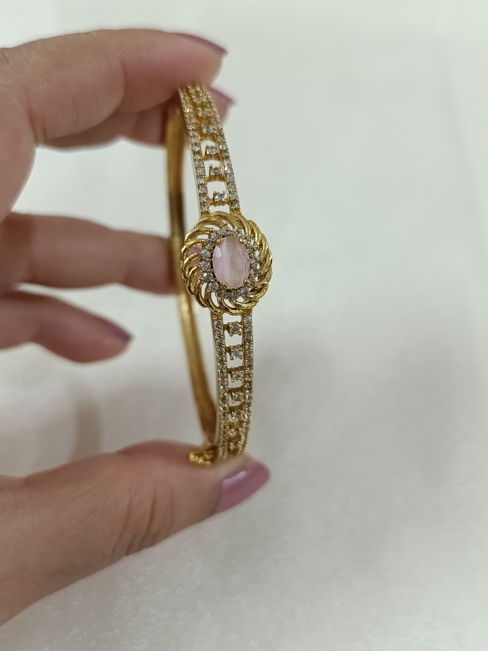 AD Stone Openable Bangle
