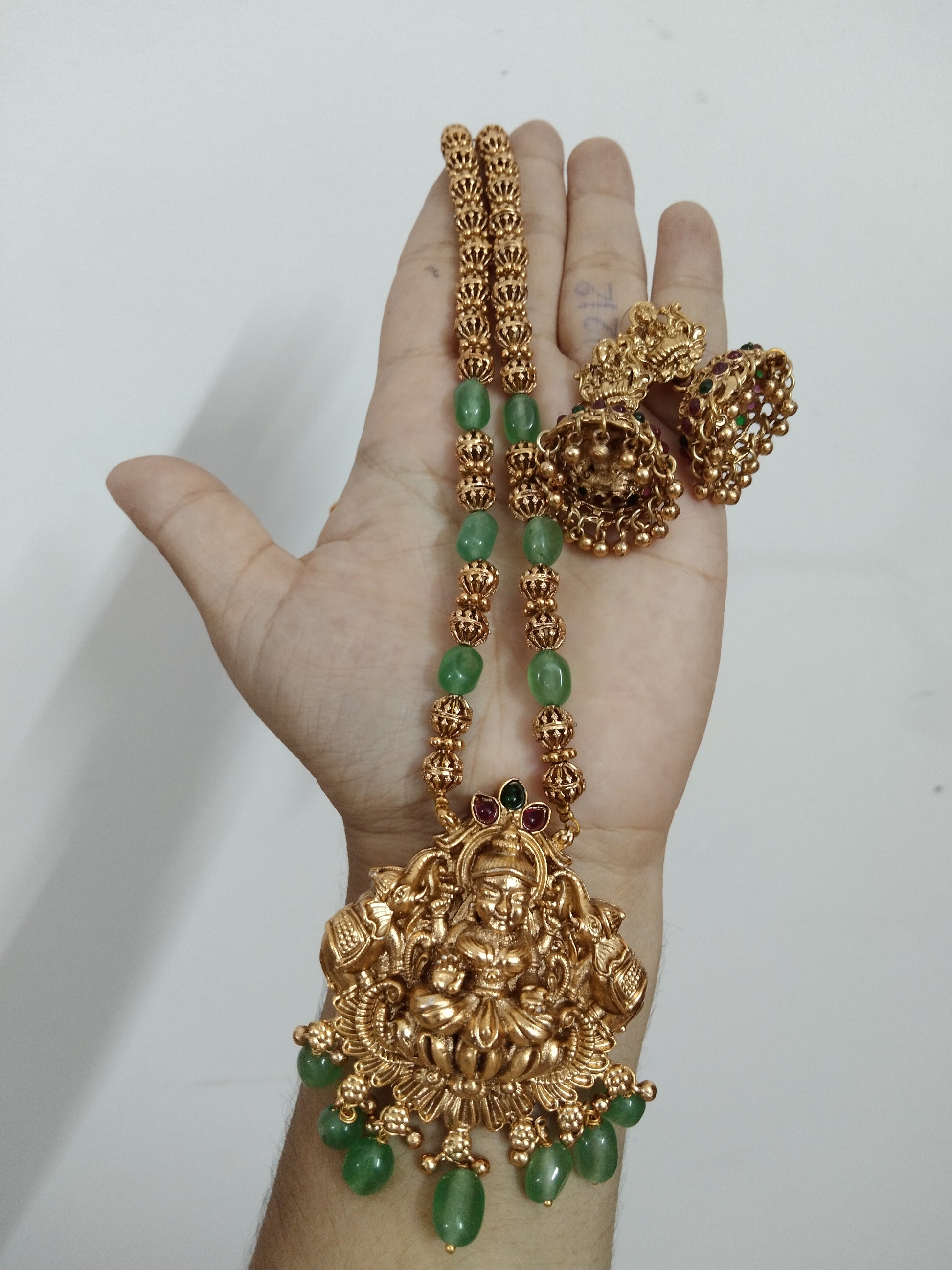 Lakshmi Long Necklace with Beads