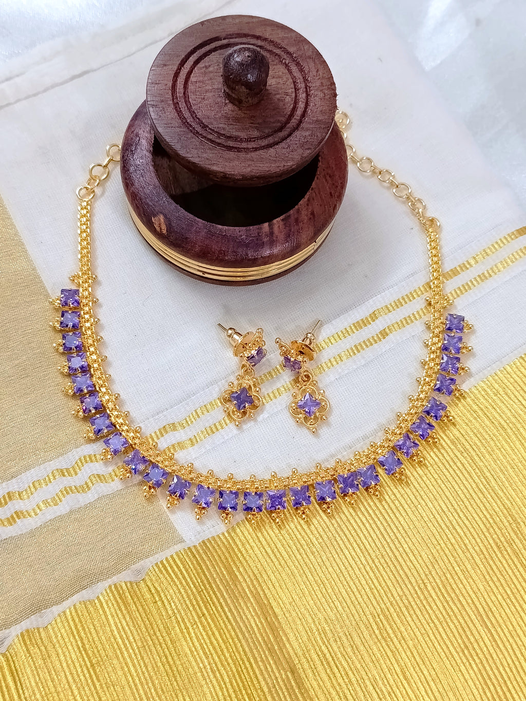 Micro Polish AD Stone Necklace Set