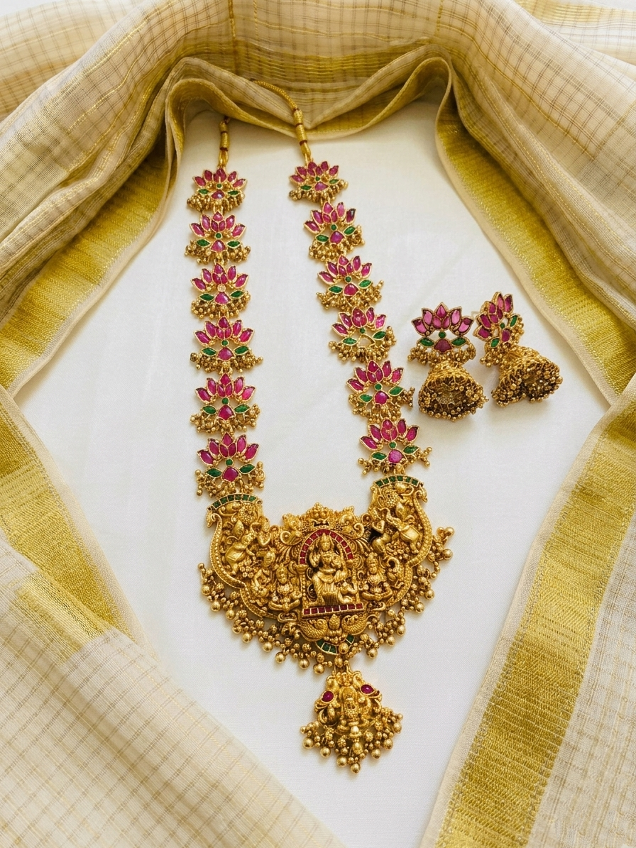 Lotus Lakshmi Long Necklace V2