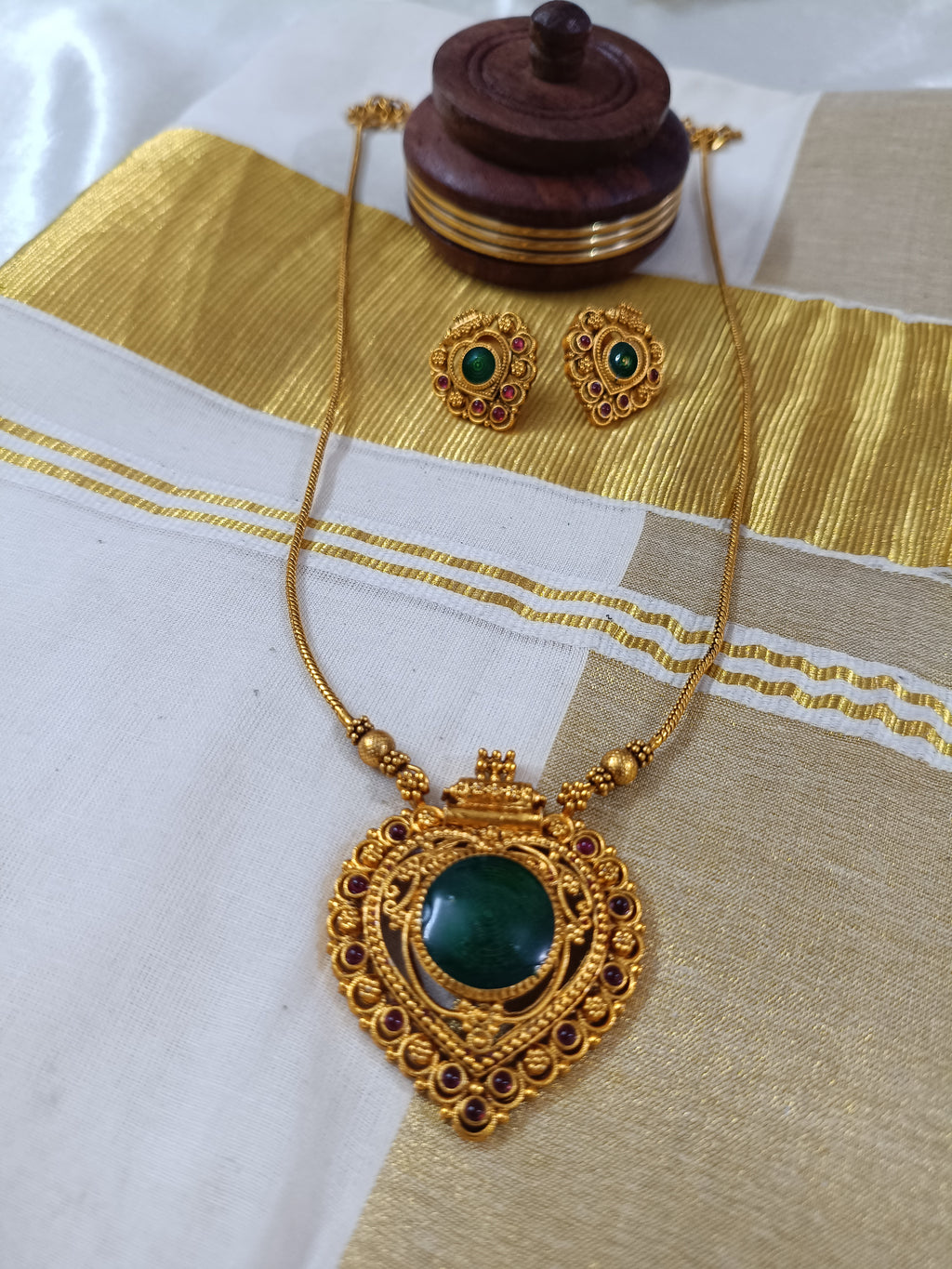 Low Budget Palakka Long Necklace Set V5