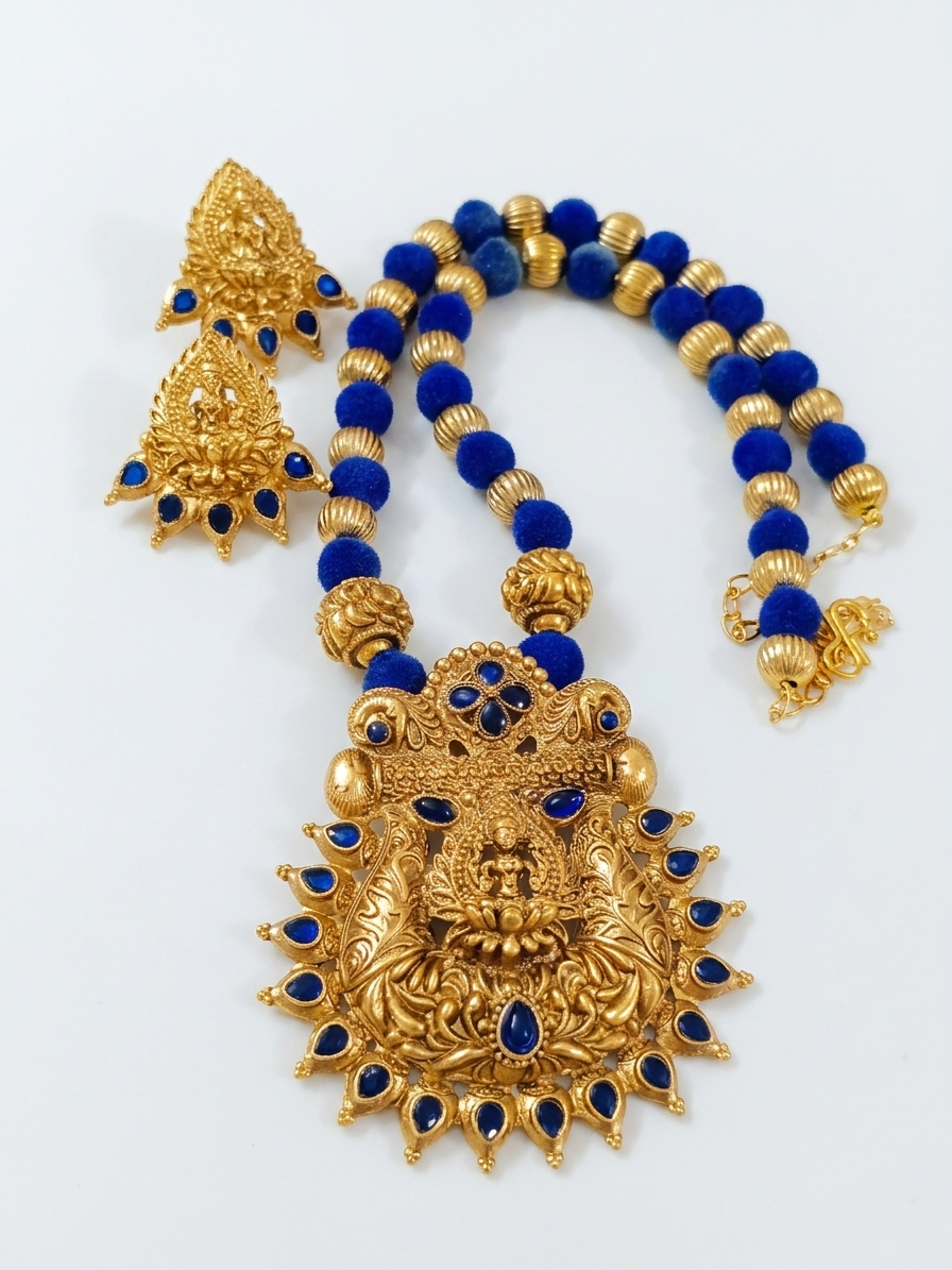 Lakshmi Bead Mid Long Necklace Set V4