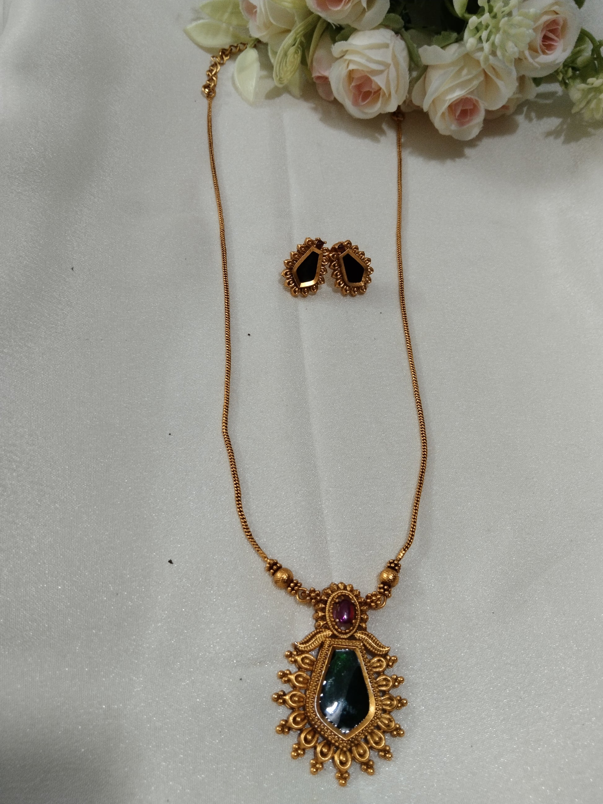 Low Budget Nagapadam Long Necklace Set