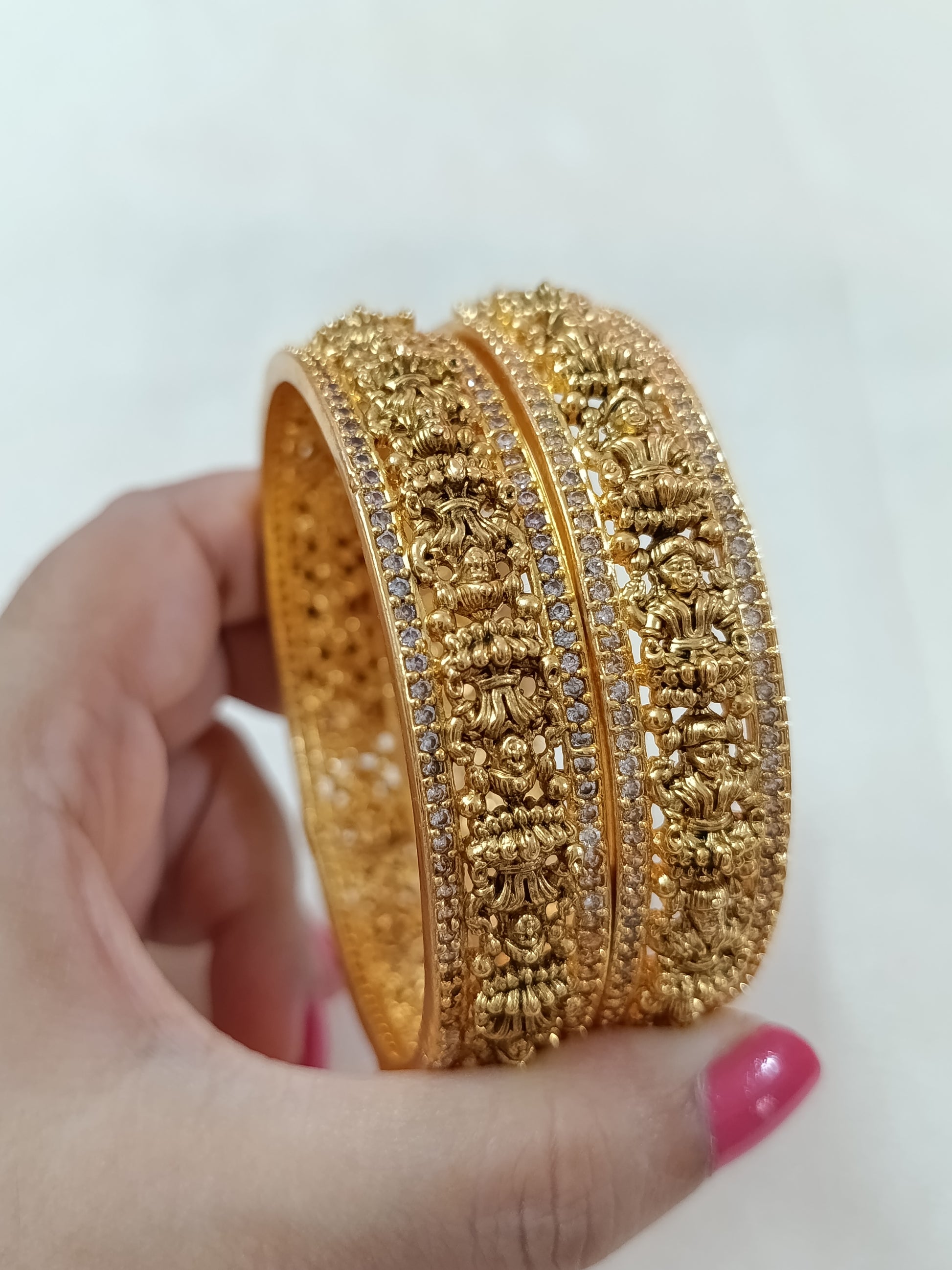 Lakshmi AD Broad Bangle Set of 2