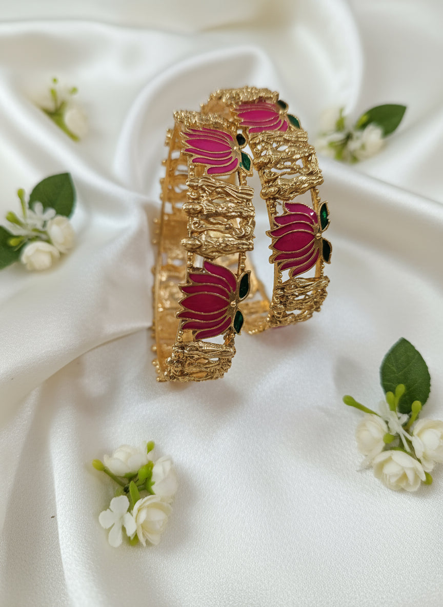 Ramparivar Lotus Bangle Set of 2