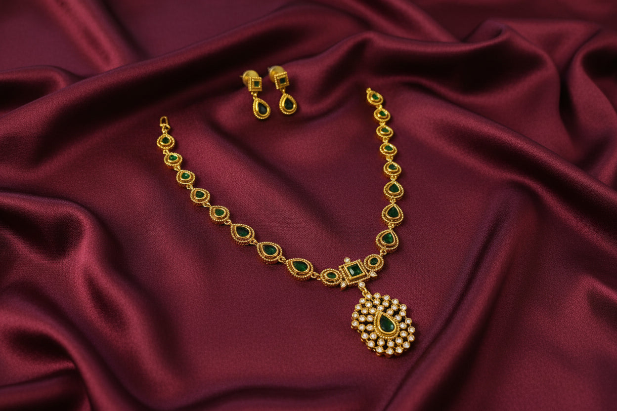 Low Budget Jyothika Short Necklace Set