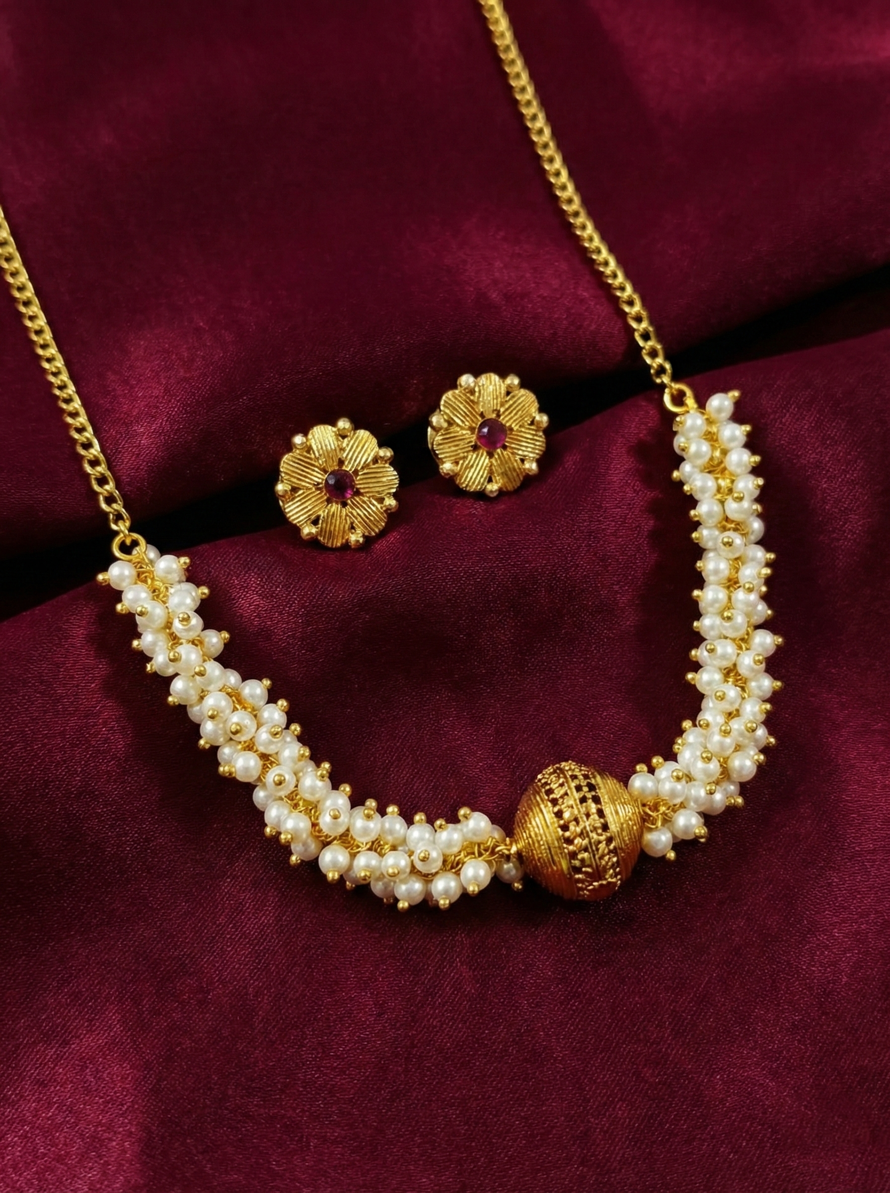 Nandini Pearl Necklace Set