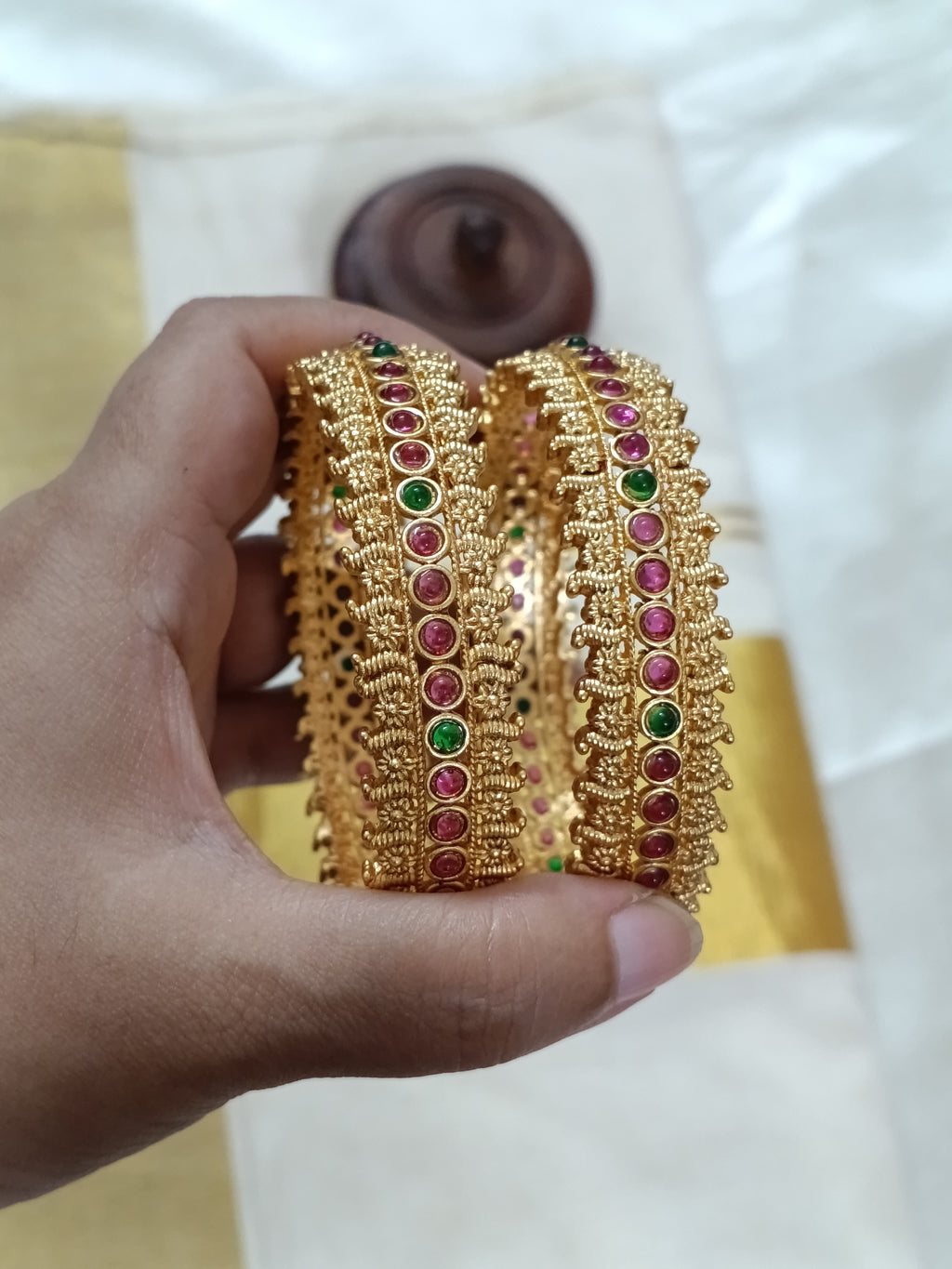 Matte Finish Broad Bangle of 2