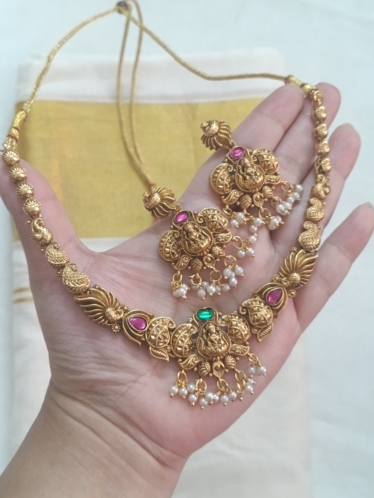 Lakshmi Nagas Necklace Set V210
