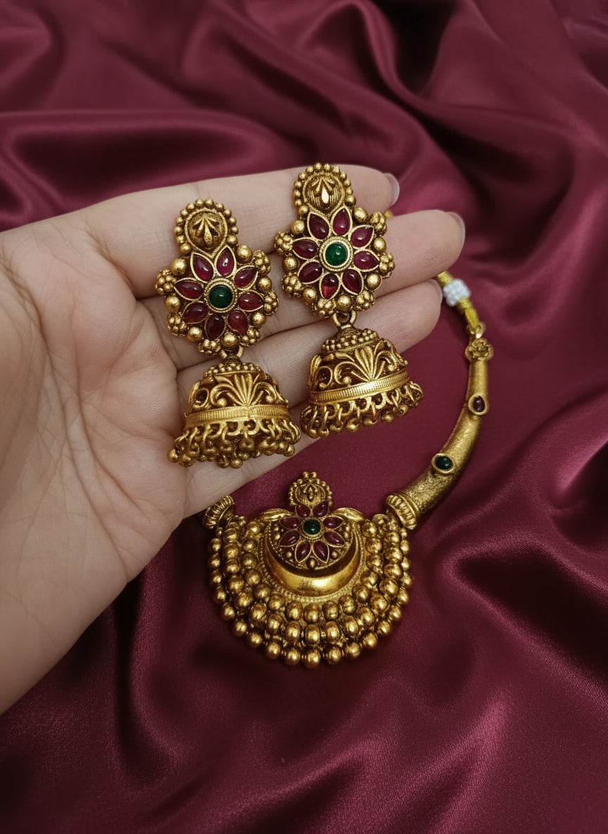 Floral Hasli Necklace Set