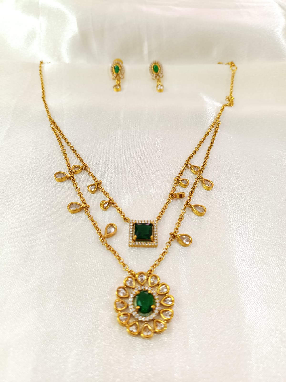 2 Layer AD Flower Necklace Set V3