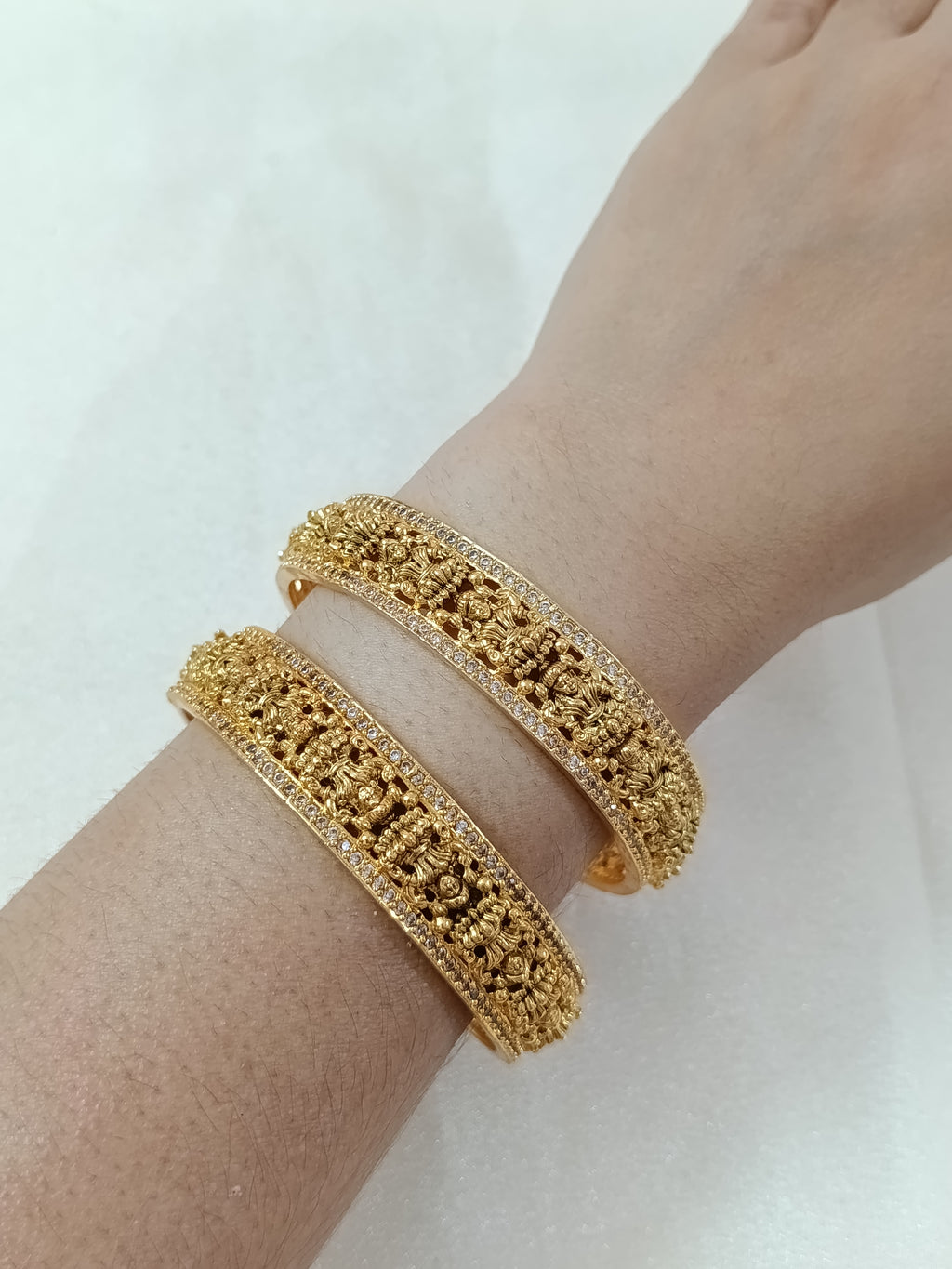 Lakshmi AD Broad Bangle Set of 2