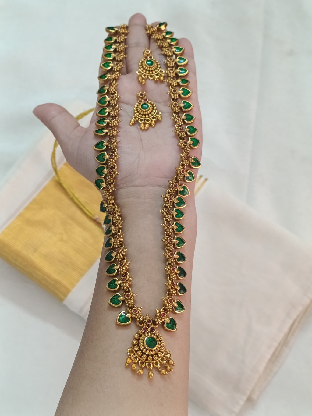 Palakka Long Necklace Set V3