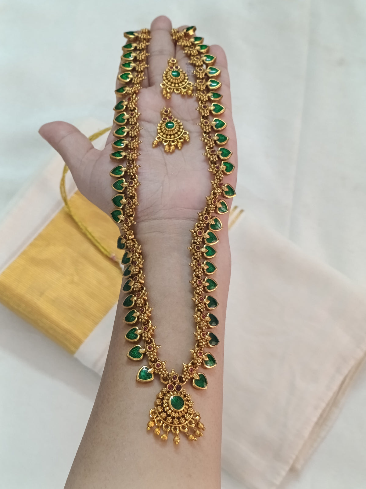 Palakka Long Necklace Set V3
