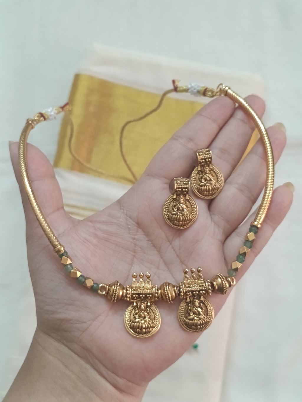 Lakshmi Coin Hasli Necklace Set