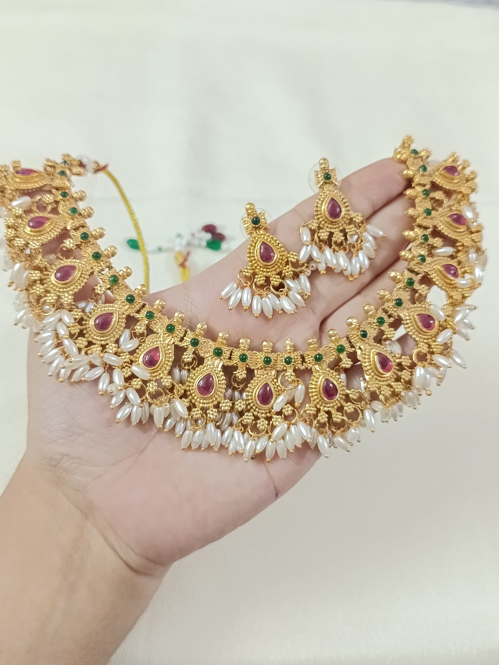 Kemp Pearl Guttapusalu Necklace Set
