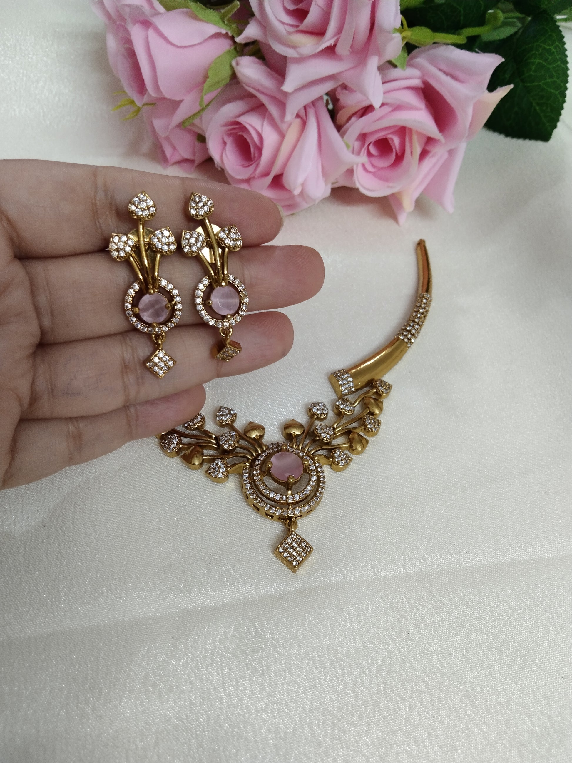 AD Stone Necklace Set V18