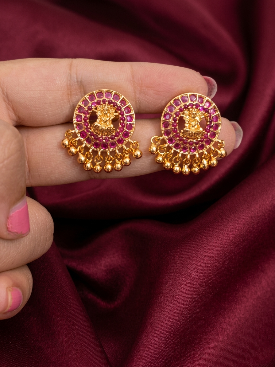 Micro Polish AD Lakshmi Earring